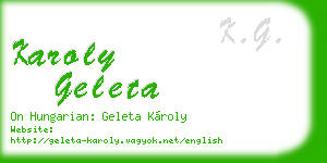karoly geleta business card