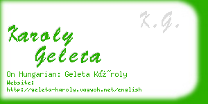 karoly geleta business card